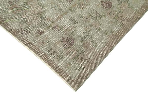 Overdyed Vintage Gri Eskitme Pamuk Yün El Dokuma Halısı 159x250 Agacan