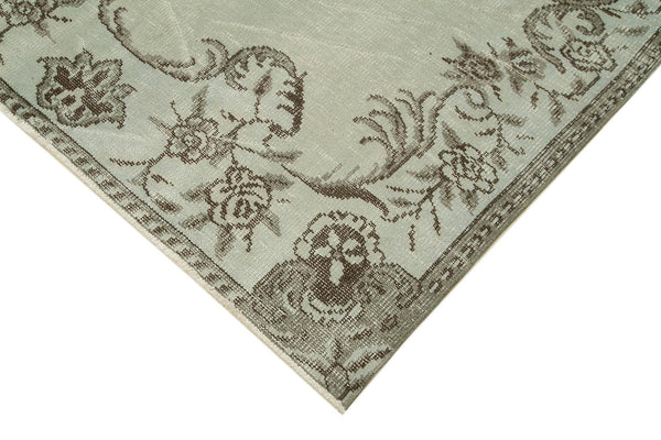 Overdyed Vintage Gri Eskitme Pamuk Yün El Dokuma Halısı 158x258 Agacan