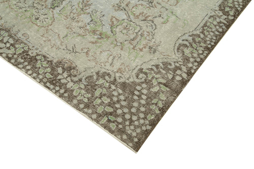 Overdyed Vintage Gri Eskitme Pamuk Yün El Dokuma Halısı 177x289 Agacan