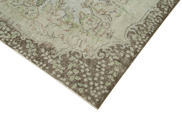 Overdyed Vintage Gri Eskitme Pamuk Yün El Dokuma Halısı 177x289 Agacan