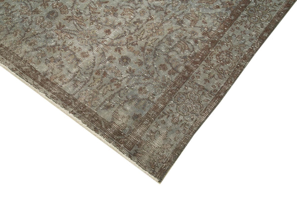 Overdyed Vintage Gri Eskitme Pamuk Yün El Dokuma Halısı 157x250 Agacan