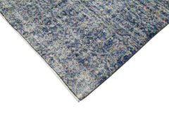 Checkered Kilim Mavi Damalı Pamuk Yün El Dokuma Halısı 151x213 Agacan