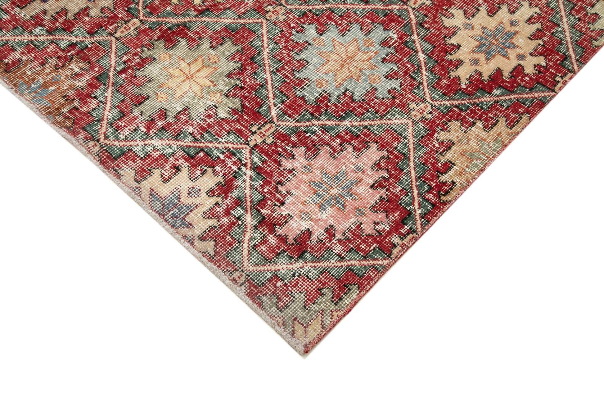 Checkered Kilim Kırmızı Damalı Pamuk Yün El Dokuma Halısı 155x285 Agacan