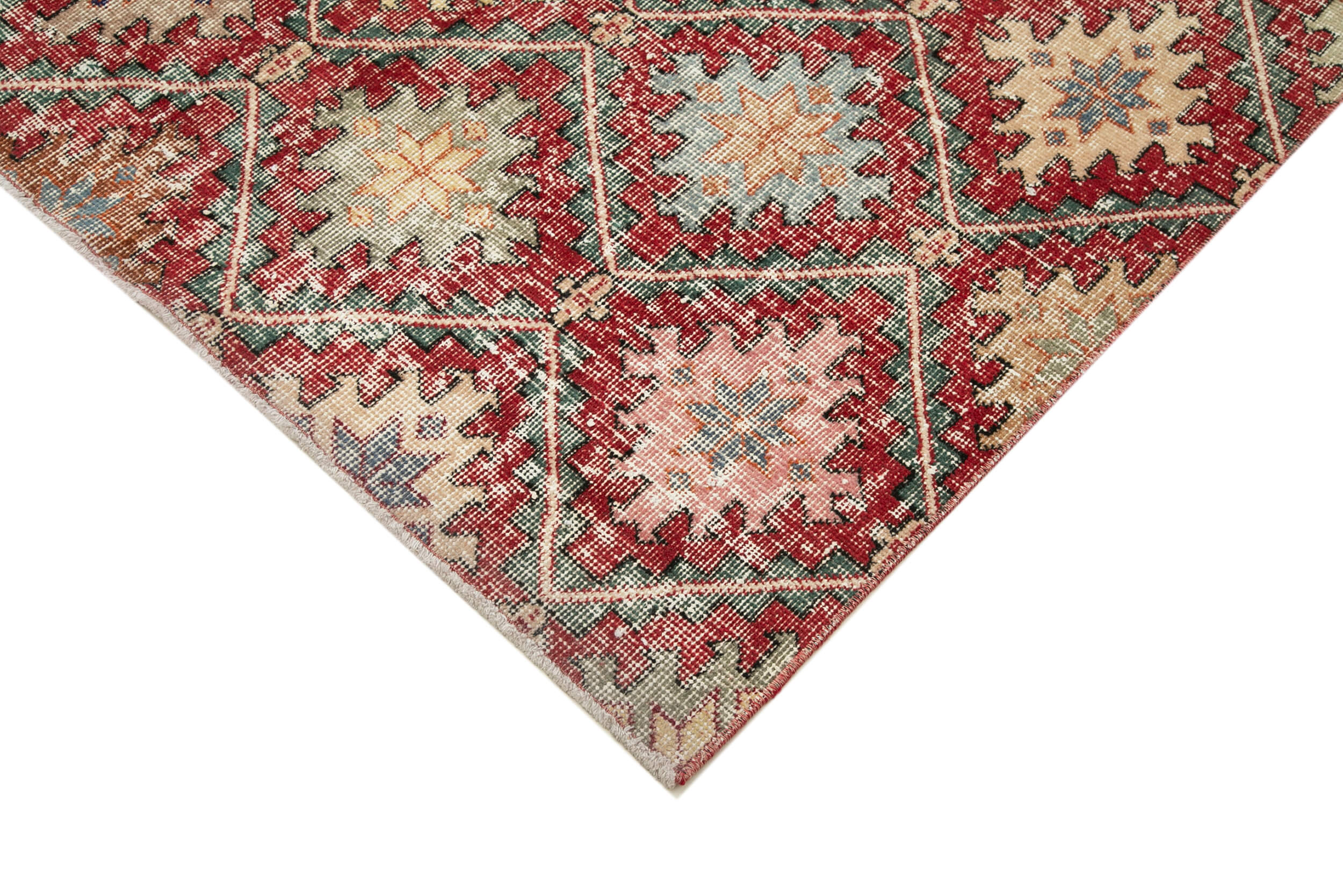 Checkered Kilim Kırmızı Damalı Pamuk Yün El Dokuma Halısı 155x285 Agacan