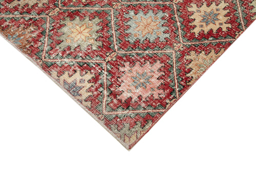 Checkered Kilim Kırmızı Damalı Pamuk Yün El Dokuma Halısı 155x285 Agacan