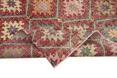 Checkered Kilim Kırmızı Damalı Pamuk Yün El Dokuma Halısı 155x285 Agacan