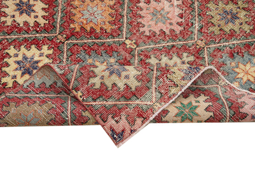Checkered Kilim Kırmızı Damalı Pamuk Yün El Dokuma Halısı 155x285 Agacan