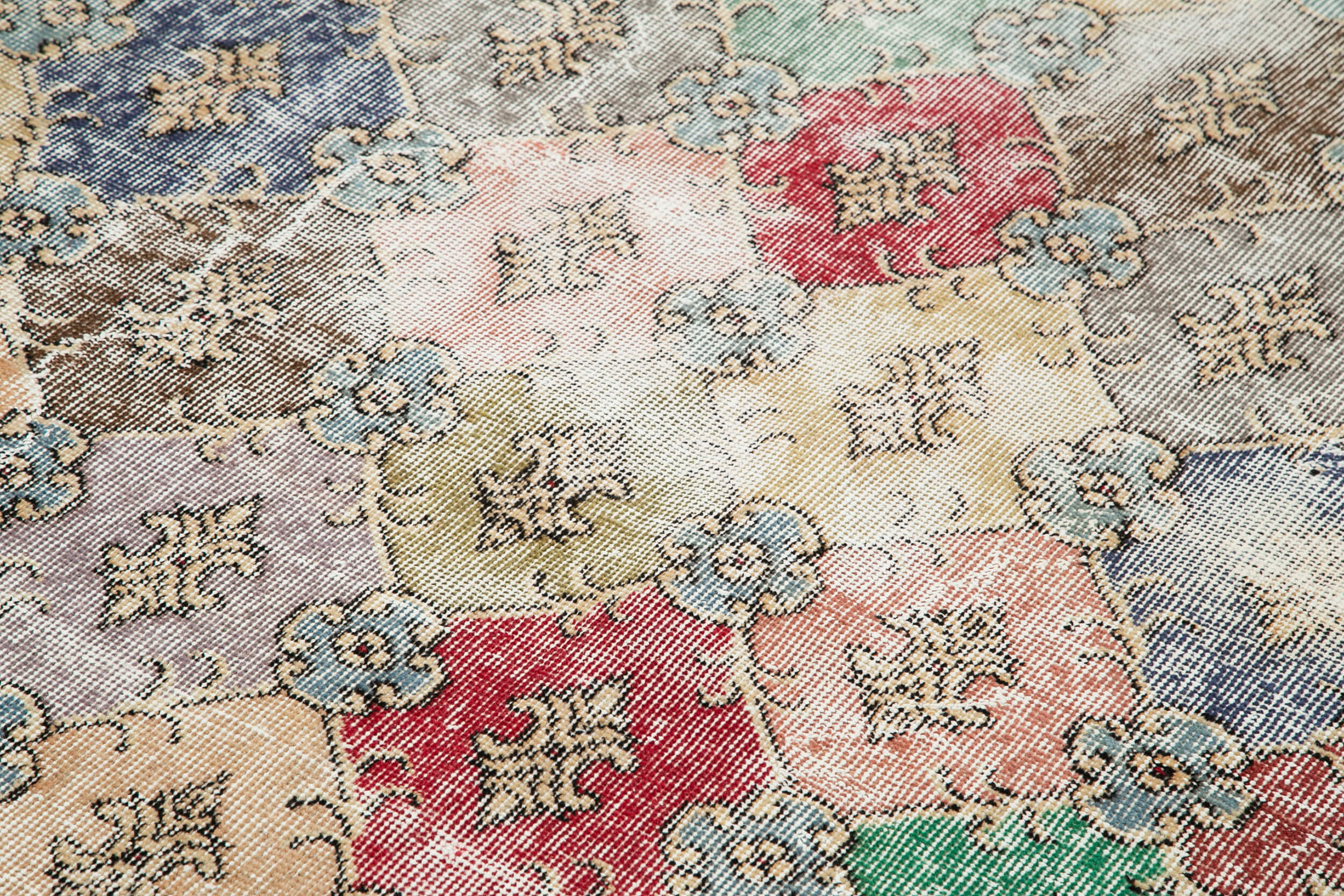 Checkered Kilim Bej Damalı Pamuk Yün El Dokuma Halısı 173x285 Agacan