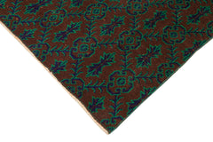 Checkered Kilim Kahverengi Damalı Pamuk Yün El Dokuma Halısı 195x314 Agacan