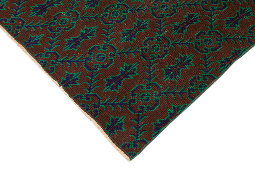 Checkered Kilim Kahverengi Damalı Pamuk Yün El Dokuma Halısı 195x314 Agacan