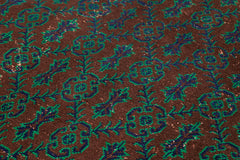 Checkered Kilim Kahverengi Damalı Pamuk Yün El Dokuma Halısı 195x314 Agacan