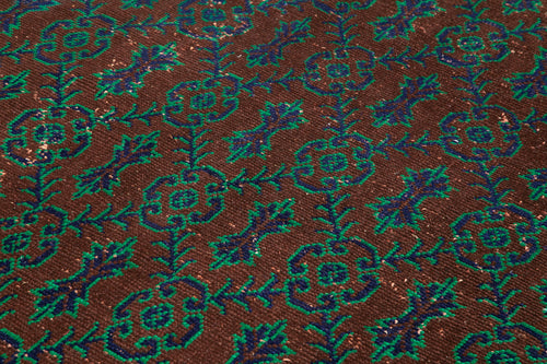 Checkered Kilim Kahverengi Damalı Pamuk Yün El Dokuma Halısı 195x314 Agacan