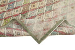 Checkered Kilim Bej Damalı Pamuk Yün El Dokuma Halısı 154x287 Agacan