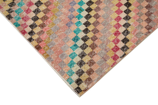 Checkered Kilim Beyaz Damalı Pamuk Yün El Dokuma Halısı 174x263 Agacan