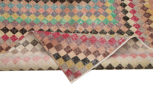 Checkered Kilim Beyaz Damalı Pamuk Yün El Dokuma Halısı 174x263 Agacan