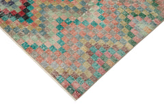 Checkered Kilim Beyaz Damalı Pamuk Yün El Dokuma Halısı 170x272 Agacan
