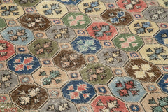 Checkered Kilim Beyaz Damalı Pamuk Yün El Dokuma Halısı 180x287 Agacan