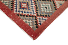 Checkered Kilim Kırmızı Damalı Pamuk Yün El Dokuma Halısı 176x285 Agacan