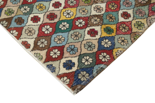 Checkered Kilim Beyaz Damalı Pamuk Yün El Dokuma Halısı 184x291 Agacan