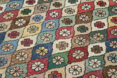 Checkered Kilim Beyaz Damalı Pamuk Yün El Dokuma Halısı 184x291 Agacan