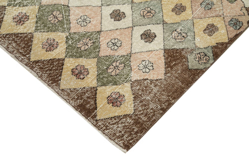 Checkered Kilim Bej Damalı Pamuk Yün El Dokuma Halısı 151x261 Agacan