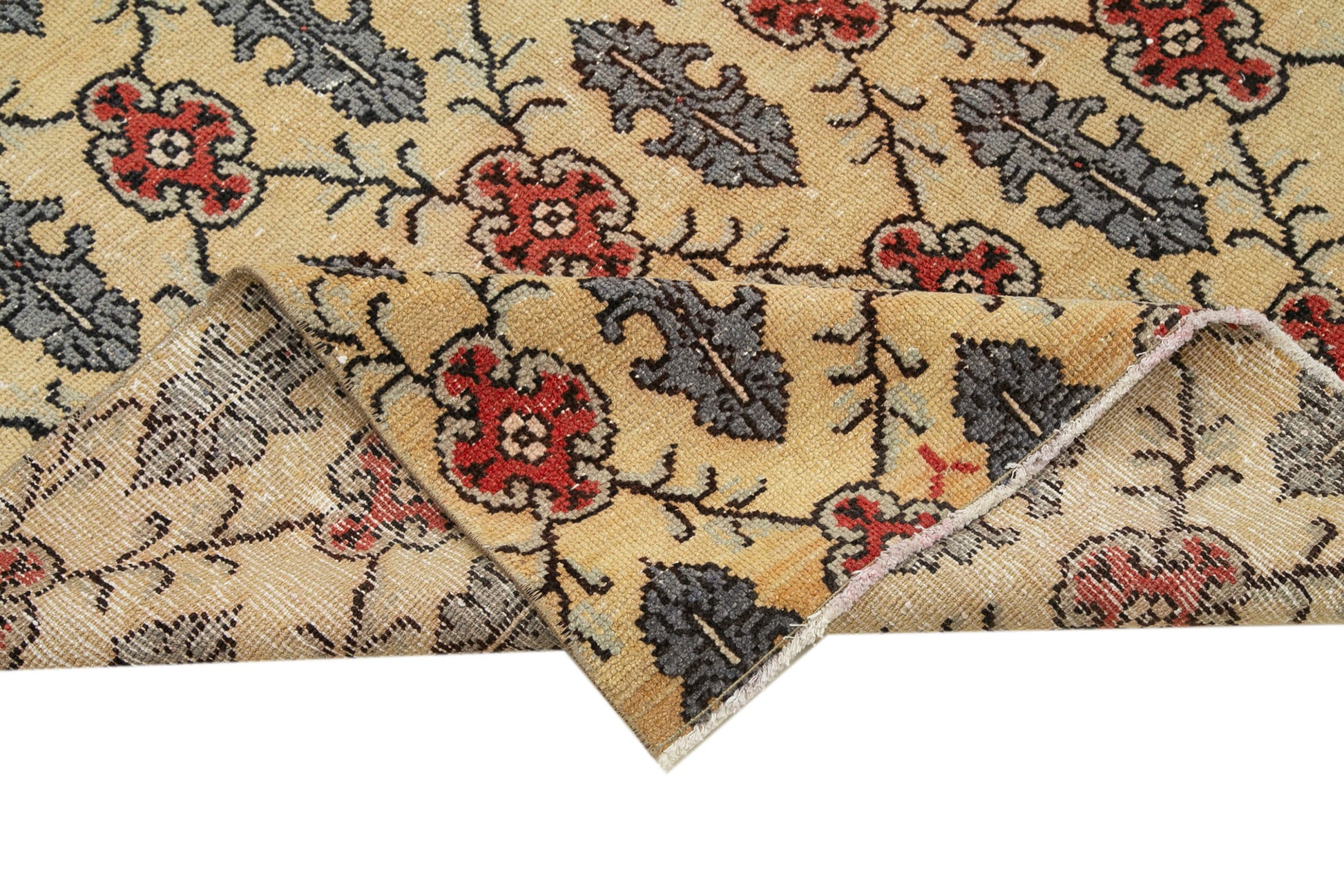 Checkered Kilim Sarı Damalı Pamuk Yün El Dokuma Halısı 148x233 Agacan
