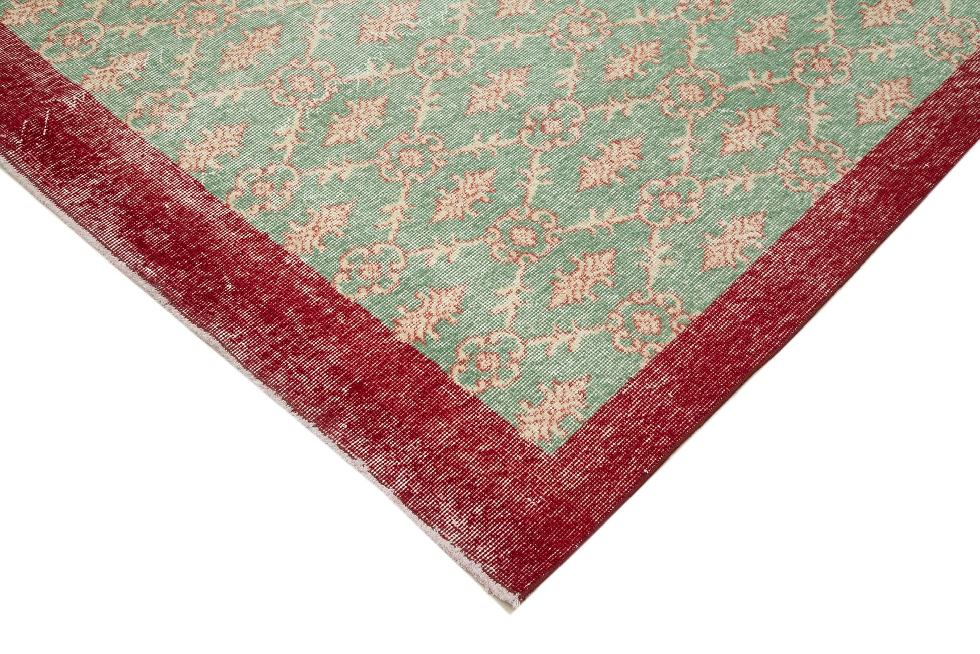 Checkered Kilim Yeşil Damalı Pamuk Yün El Dokuma Halısı 196x288 Agacan