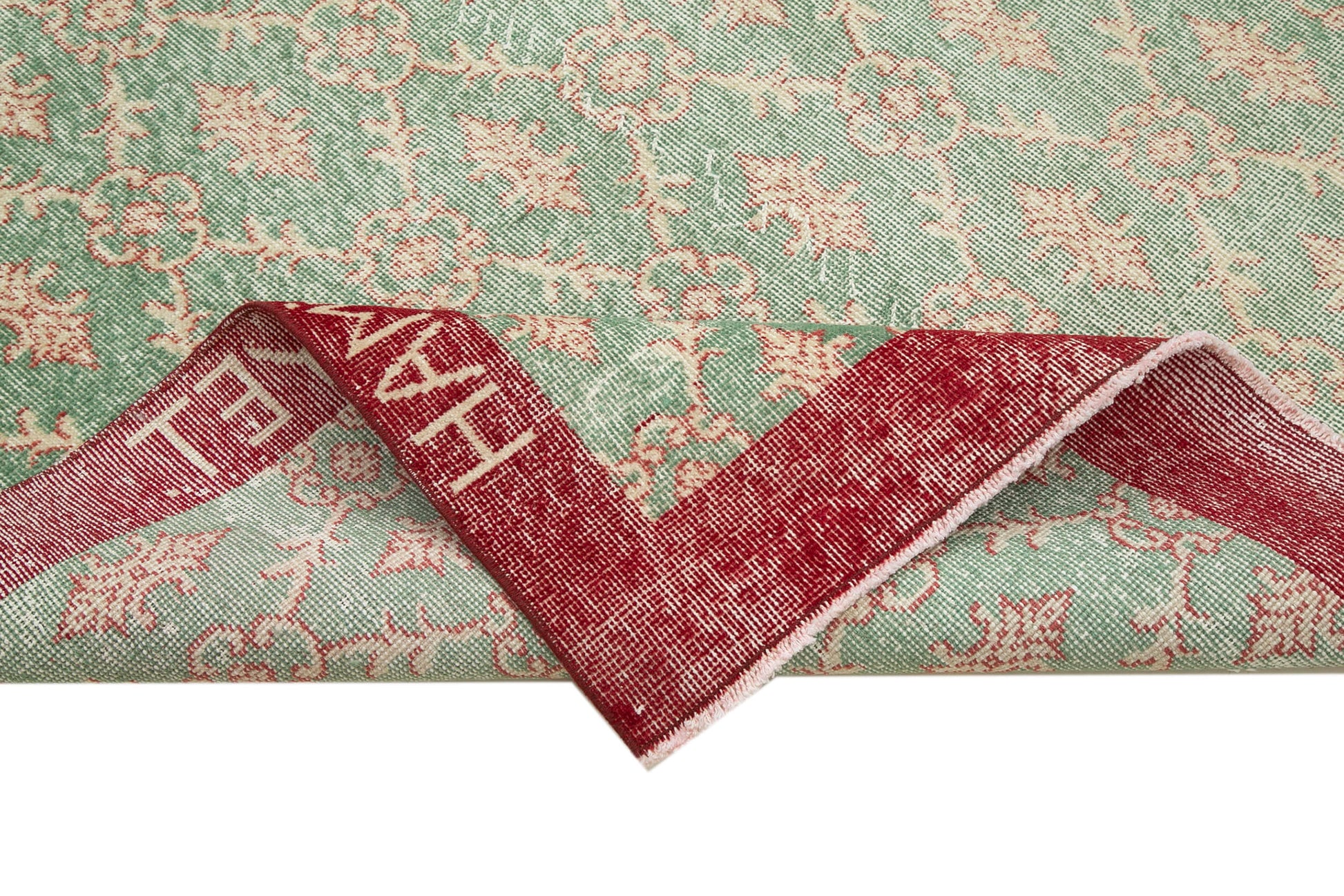 Checkered Kilim Yeşil Damalı Pamuk Yün El Dokuma Halısı 196x288 Agacan