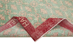 Checkered Kilim Yeşil Damalı Pamuk Yün El Dokuma Halısı 196x288 Agacan