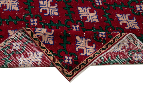 Checkered Kilim Kırmızı Damalı Pamuk Yün El Dokuma Halısı 172x306 Agacan