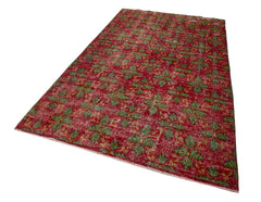 Checkered Kilim Kırmızı Damalı Pamuk Yün El Dokuma Halısı 168x296 Agacan