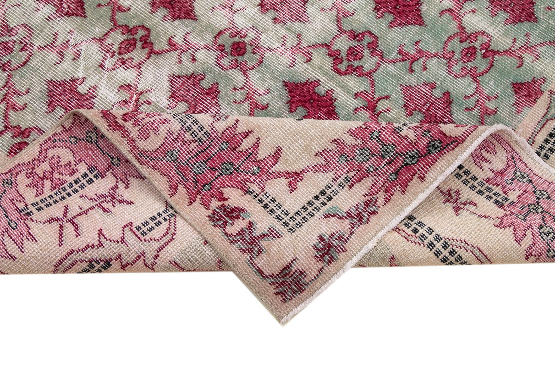 Checkered Kilim Kırmızı Damalı Pamuk Yün El Dokuma Halısı 166x275 Agacan