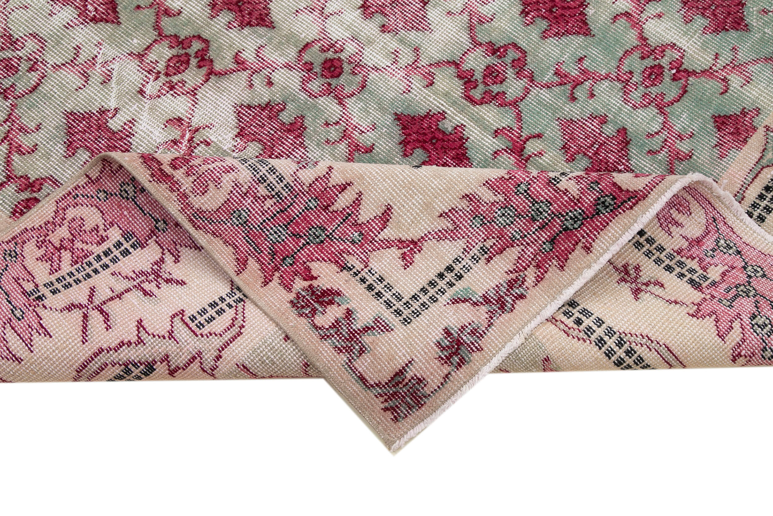 Checkered Kilim Kırmızı Damalı Pamuk Yün El Dokuma Halısı 166x275 Agacan