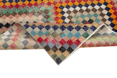 Checkered Kilim Beyaz Damalı Pamuk Yün El Dokuma Halısı 148x302 Agacan