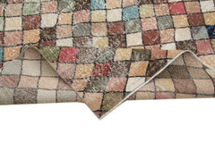 Checkered Kilim Beyaz Damalı Pamuk Yün El Dokuma Halısı 155x270 Agacan