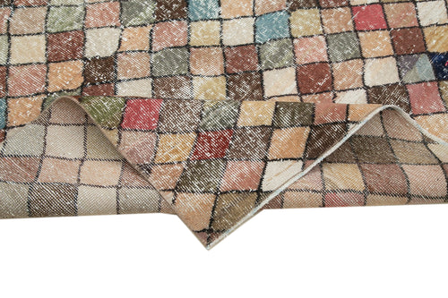 Checkered Kilim Beyaz Damalı Pamuk Yün El Dokuma Halısı 155x270 Agacan