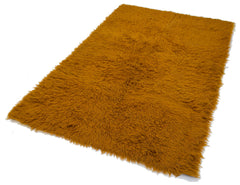 Tulu Turuncu Geometrik Pamuk Yün El Dokuma Halısı 138x215 Agacan