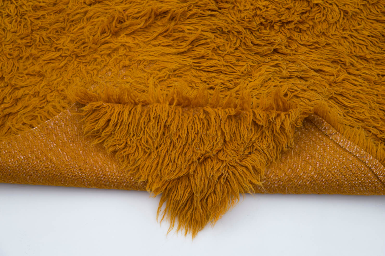 Tulu Turuncu Geometrik Pamuk Yün El Dokuma Halısı 138x215 Agacan