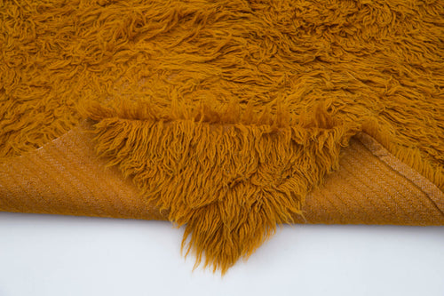 Tulu Turuncu Geometrik Pamuk Yün El Dokuma Halısı 138x215 Agacan