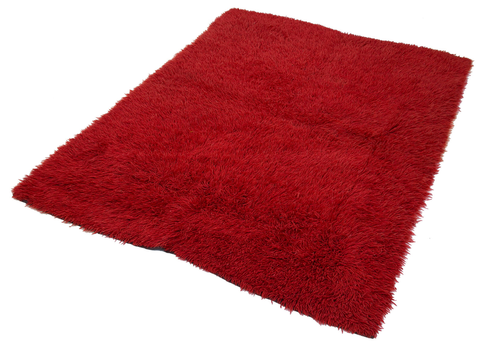 Tulu Kırmızı Geometrik Pamuk Yün El Dokuma Halısı 153x203 Agacan