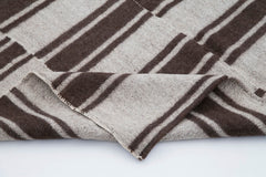 Tulu Kahverengi Geometrik Pamuk Yün El Dokuma Halısı 148x261 Agacan