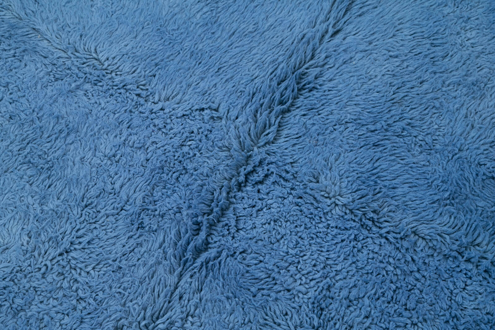 Tulu Mavi Geometrik Pamuk Yün El Dokuma Halısı 184x215 Agacan