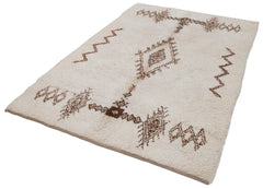 Tulu Bej Geometrik Pamuk Yün El Dokuma Halısı 168x245 Agacan