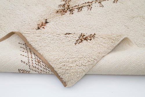 Tulu Bej Geometrik Pamuk Yün El Dokuma Halısı 168x245 Agacan