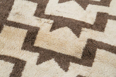 Tulu Bej Geometrik Pamuk Yün El Dokuma Halısı 101x220 Agacan