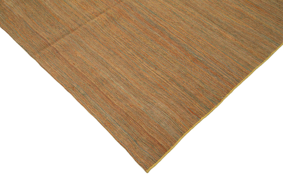 10-20 Yıllık Kahverengi Çizgili El Dokuma Halı 190x243 cm – Koridor kullanımı