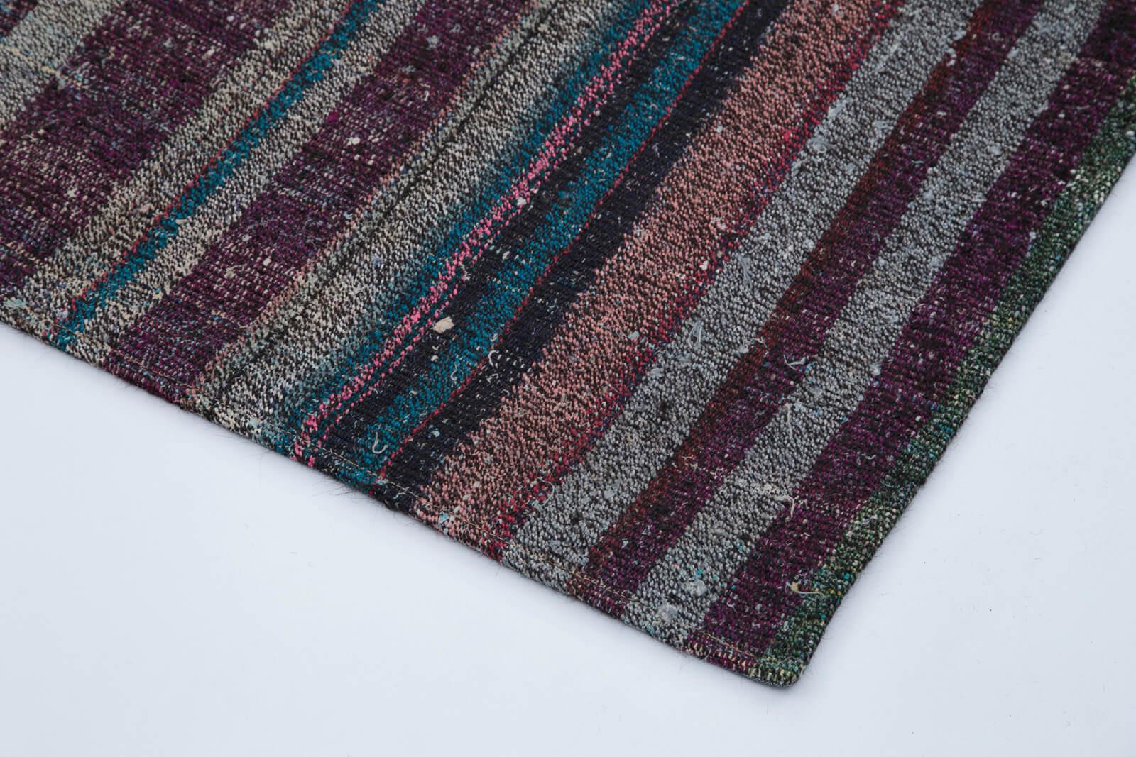 Kırk Yama Gri Patchwork Pamuk Yün El Dokuma Halısı 210x300 Agacan