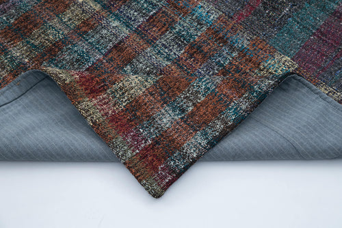 Kırk Yama Gri Patchwork Pamuk Yün El Dokuma Halısı 210x300 Agacan