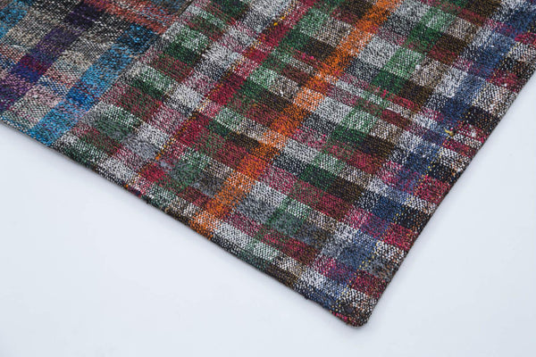 Kırk Yama Gri Patchwork Pamuk Yün El Dokuma Halısı 200x300 Agacan