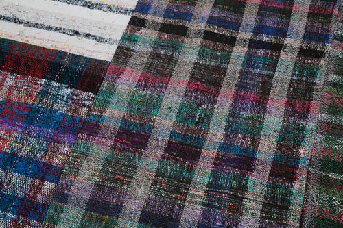 Kırk Yama Gri Patchwork Pamuk Yün El Dokuma Halısı 200x300 Agacan